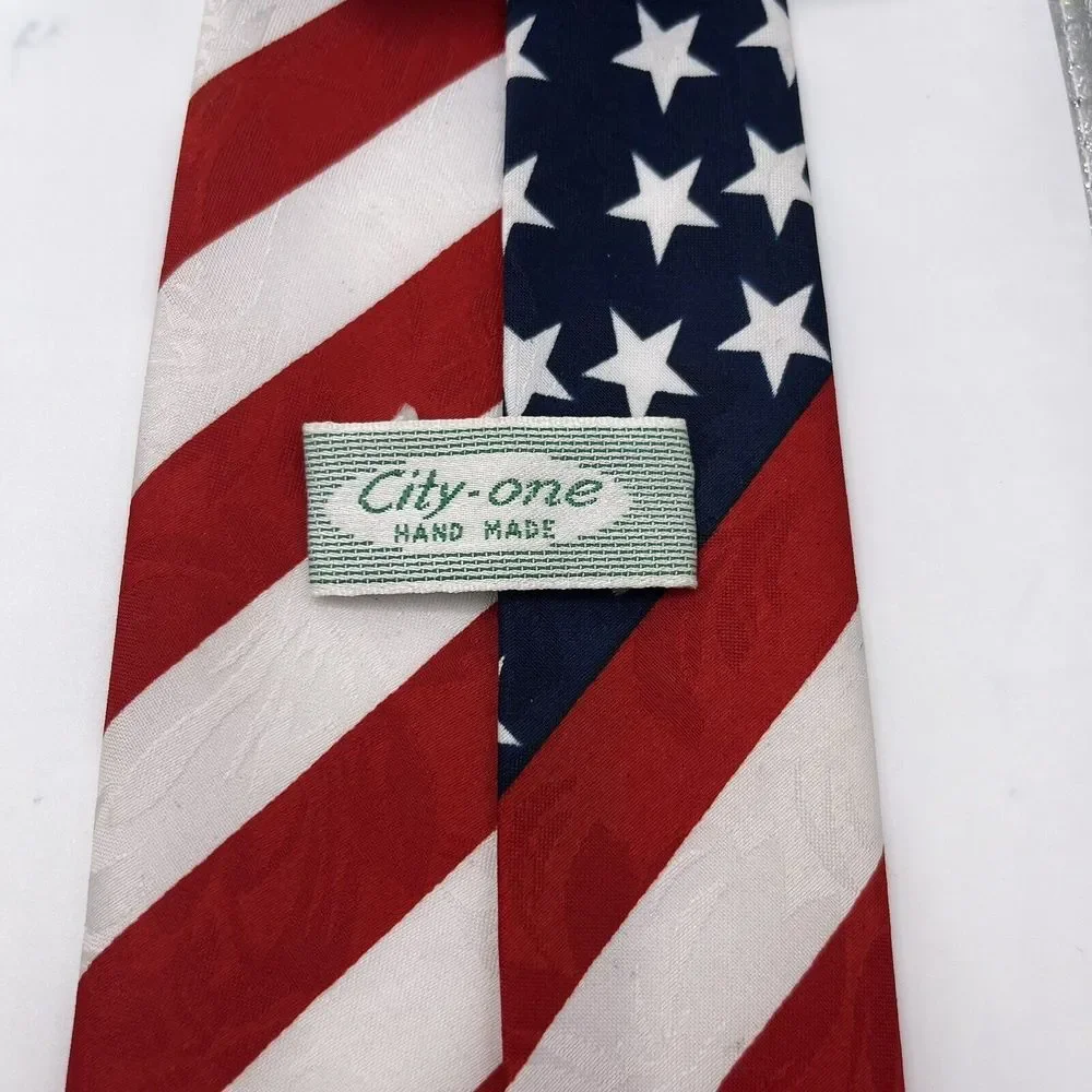City One Mens‎ Patriotic Hand Made American Flag Tie Dadcore USA Election